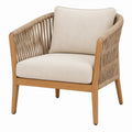 Tuinstoel met armleuningen en kussens, 75 x 75 x 78 cm, naturel, taupe en crème