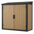 Metalen opbergschuur met dubbele deuren 180 x 100 x 180 cm Eikenbruin/Antraciet