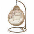 Eivormige hangstoel met standaard 100 x 100 x 195 cm Beige/Bruin