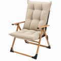 Beige opvouwbare tuinstoel met verstelbare rugleuning, aluminium frame, 65 x 75 x 110 cm