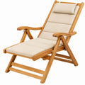 Opvouwbare verstelbare tuinstoel met crème kussens, 92 x 60 x 110 cm, massief acaciahout