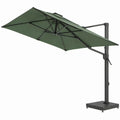Zweefparasol met voet 300 x 300 cm donkergroen/antraciet staal en polyester