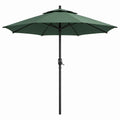 Ronde tuinparasol Ø 300 cm, donkergroen polyester met zwart stalen frame