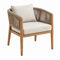 Terrasstoel met armleuningen en kussens, 68 x 70 x 78 cm, naturelbruin, taupe en beige