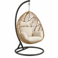 Eivormige hangstoel met standaard 105 x 105 x 200 cm - Zwart/Naturel/Crème