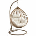 Vrijstaande hangstoel met standaard 105 x 105 x 195 cm – Taupe/Crème