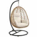 Hangstoel met standaard 105 x 105 x 195 cm – Zwart/Naturel/Crème